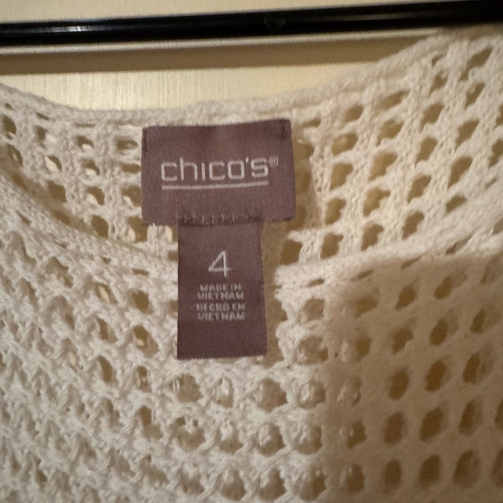 Chico's White Knit Swim Coverup - Picture 2 of 2